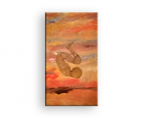 Falling Down Mischtechnik Montage - Gemälde von Charly Walter Künstler