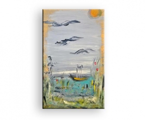 Heimflug - Acryl auf Holztafel Gemälde von Charly Walter Schwarzwald Baar Kreis