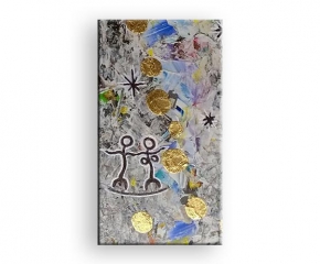 Himmerlsspähre Acryl mit Goldauflage auf MDF-Platte von Charly Walter Künstler