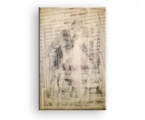 Titel Psyche - Bleistift & Kohle auf Fotoleinwand von Charly Walter Künstler aus Villingen